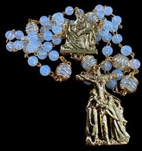 Load image into Gallery viewer, Pieta and Calvary w Crucifix of 3 Marys and the Beloved Apostle in Gold Tone Metal
