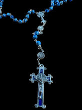 Load image into Gallery viewer, Monstrance Centerpiece Dominican Blue Shell Rosary
