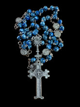 Load image into Gallery viewer, Monstrance Centerpiece Dominican Blue Shell Rosary
