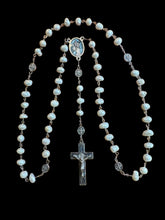 Load image into Gallery viewer, Guardian Angel Centerpiece with Large Fresh Water Pearls and St. Benedict Crucifix
