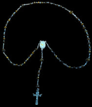 Load image into Gallery viewer, 12 Stars Crown Blessed Mother Centerpiece 4mm Tiger Eye with Trinity Crucifix
