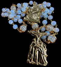 Load image into Gallery viewer, Pieta and Calvary w Crucifix of 3 Marys and the Beloved Apostle in Gold Tone Metal
